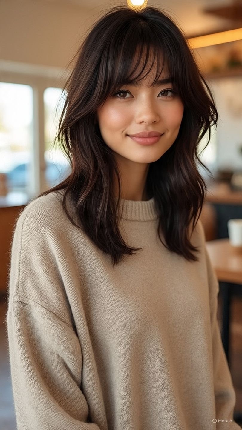 15 Wolf Cut with Curtain Bangs: Trendy, Textured, and Totally Chic