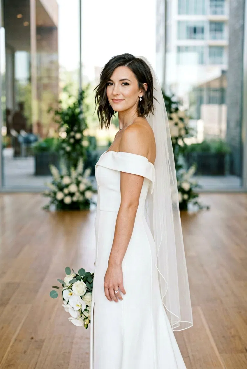20 Gorgeous Bridal Hairstyle For Short Bob With Veil Looks – Lovelyish