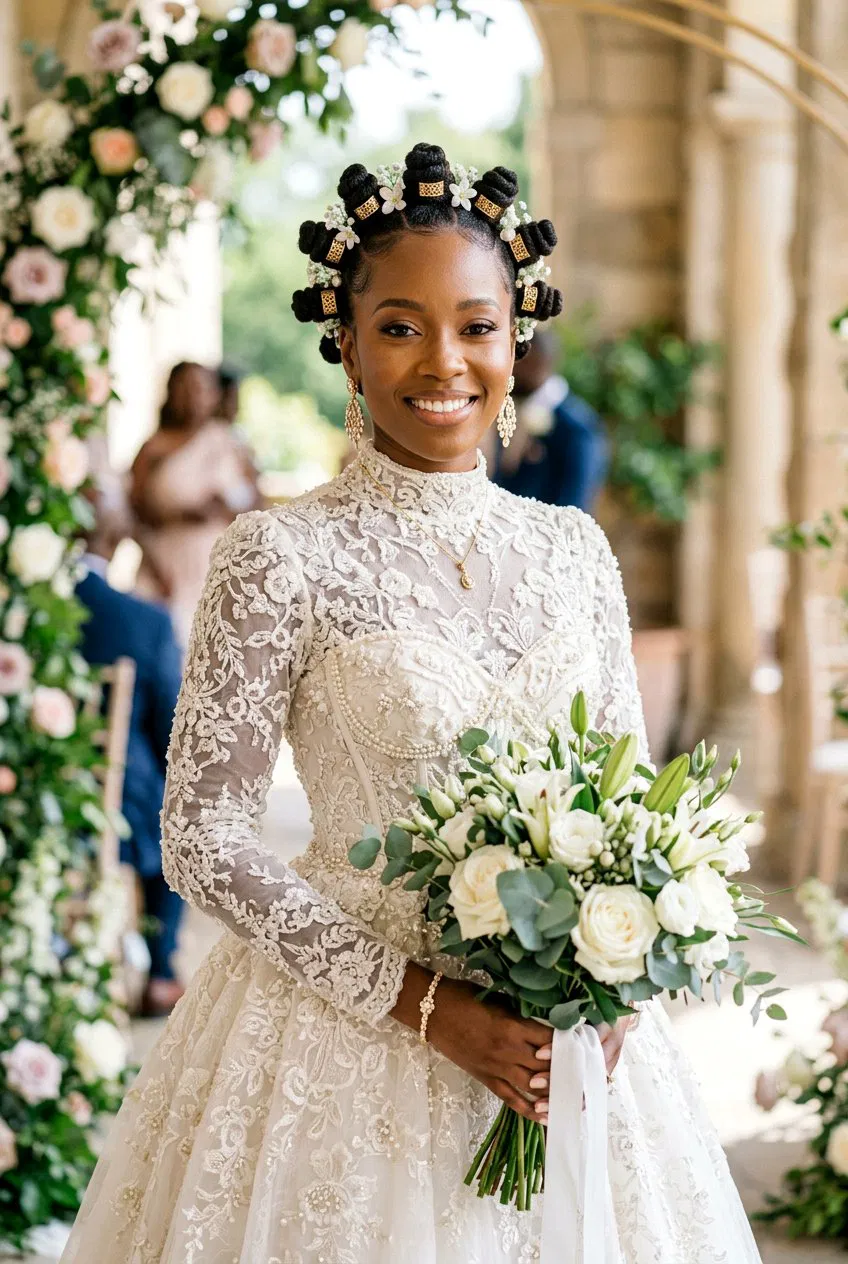 20 Stunning Bridal Curly Updo for Natural Hair Styles – Lovelyish