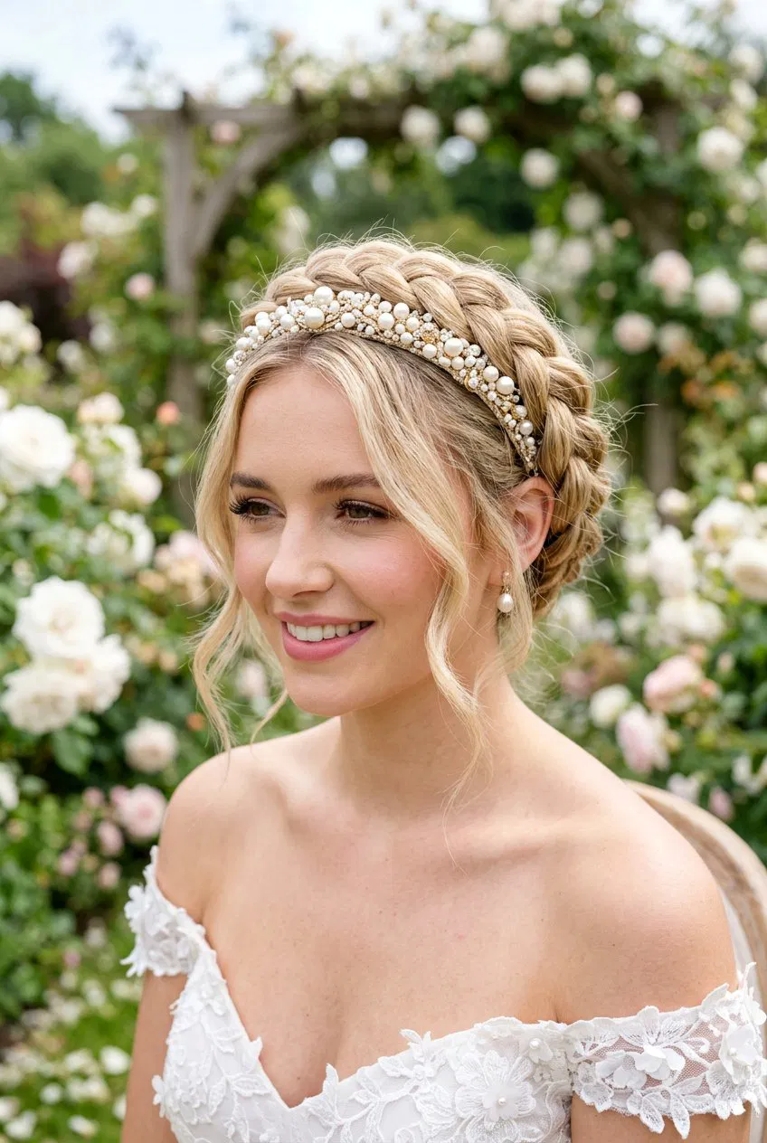 20 Elegant Bridal Hairstyle With Pearl Headband Ideas – Lovelyish