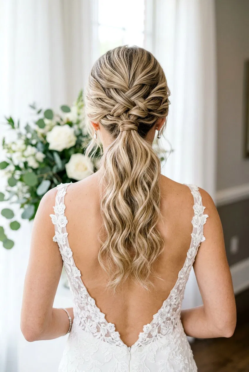 20 Romantic Bridal Hairstyle With Textured Ponytail Ideas – Lovelyish