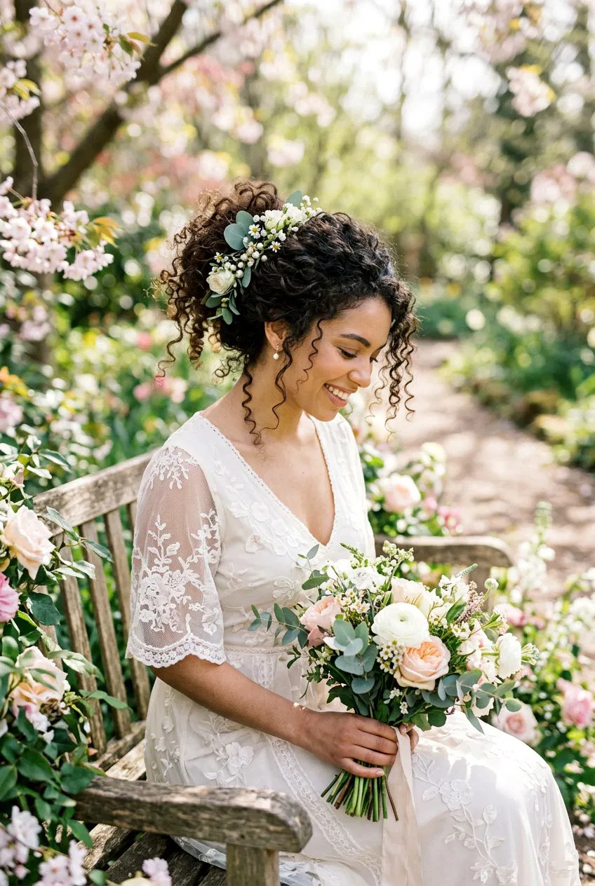 20 Perfect Bridal Hairstyle for Curly Veil Look Inspirations – Lovelyish
