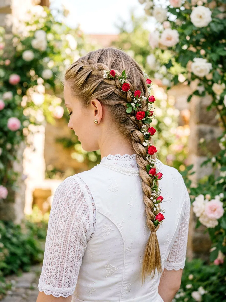 20 Enchanting Wedding Hairstyles with Flowers for Brides – Lovelyish