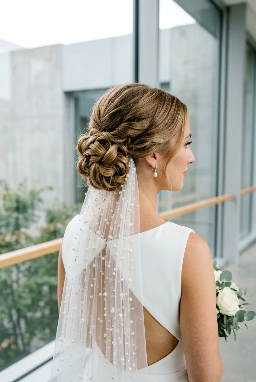 20 Elegant Bridal Low Bun With Pearl Veil Styles to Try – Lovelyish