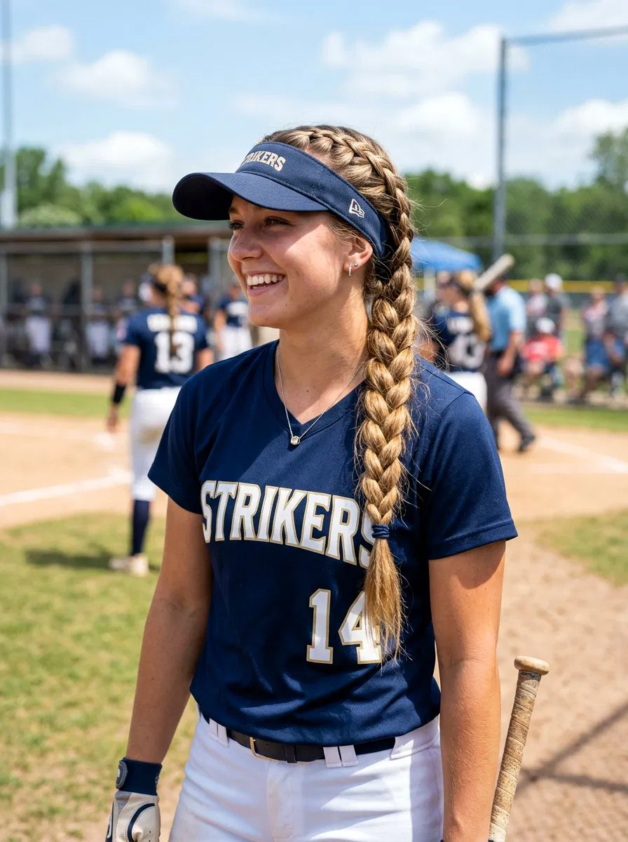20 Softball Hairstyle Ideas with Low Braid for Game Day – Lovelyish