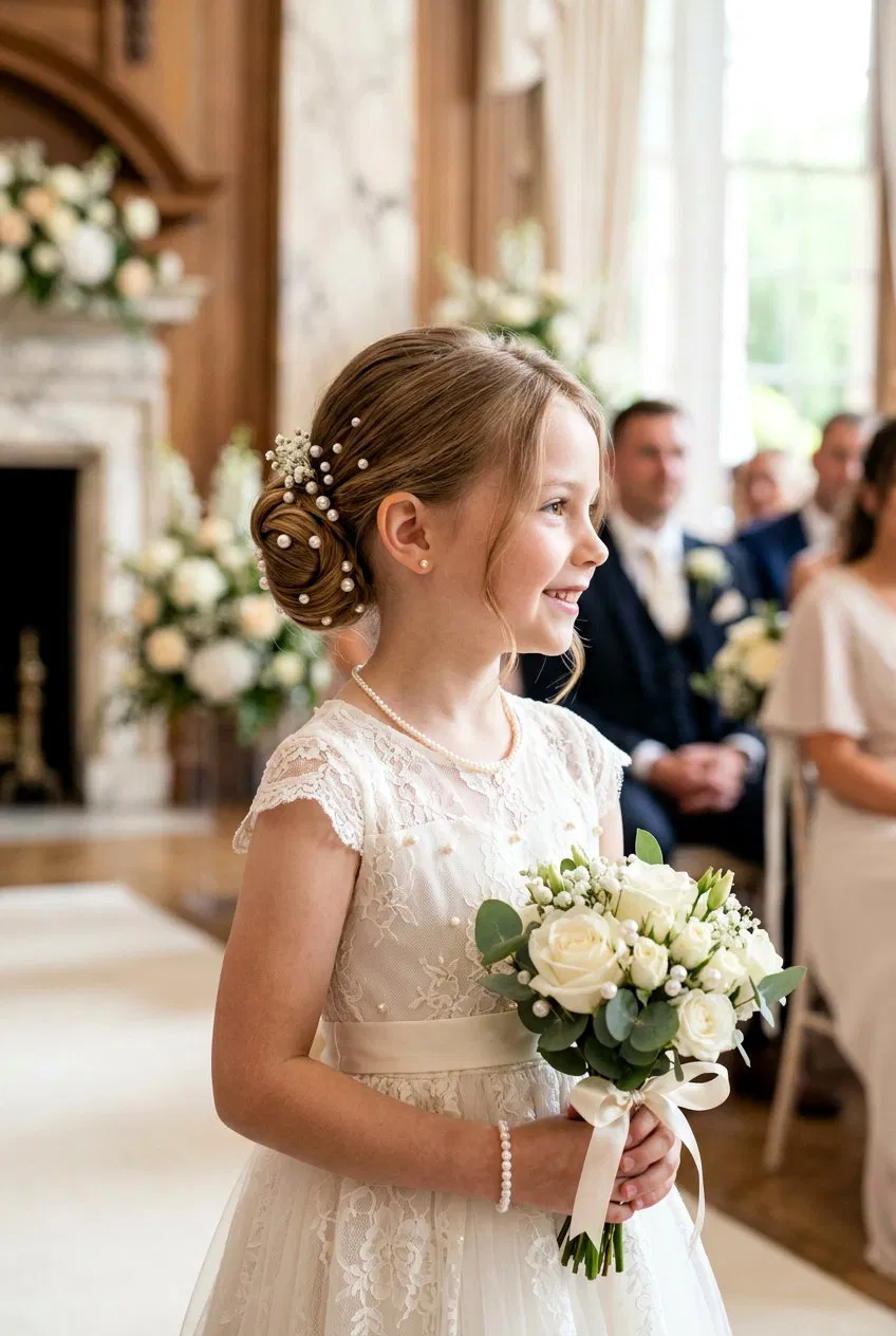 20 Most Adorable Flower Girl Bun Hairstyle Ideas For Weddings – Lovelyish