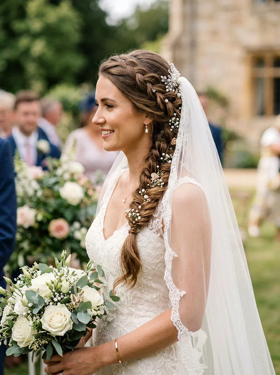 20 Elegant Wedding Hairstyles with Side Braid to Try Now – Lovelyish