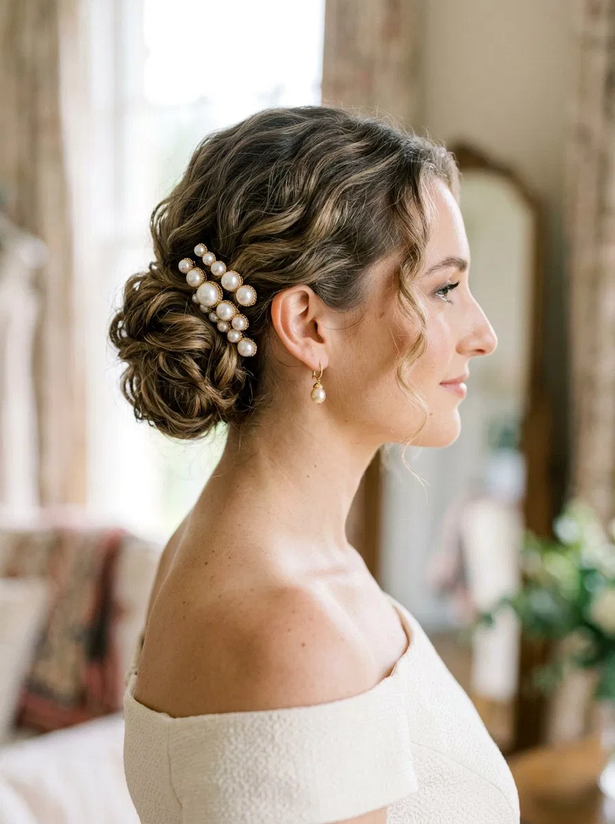 20 Stunning Pearl Embellished Bun Hairstyle Ideas for Elegance – Lovelyish