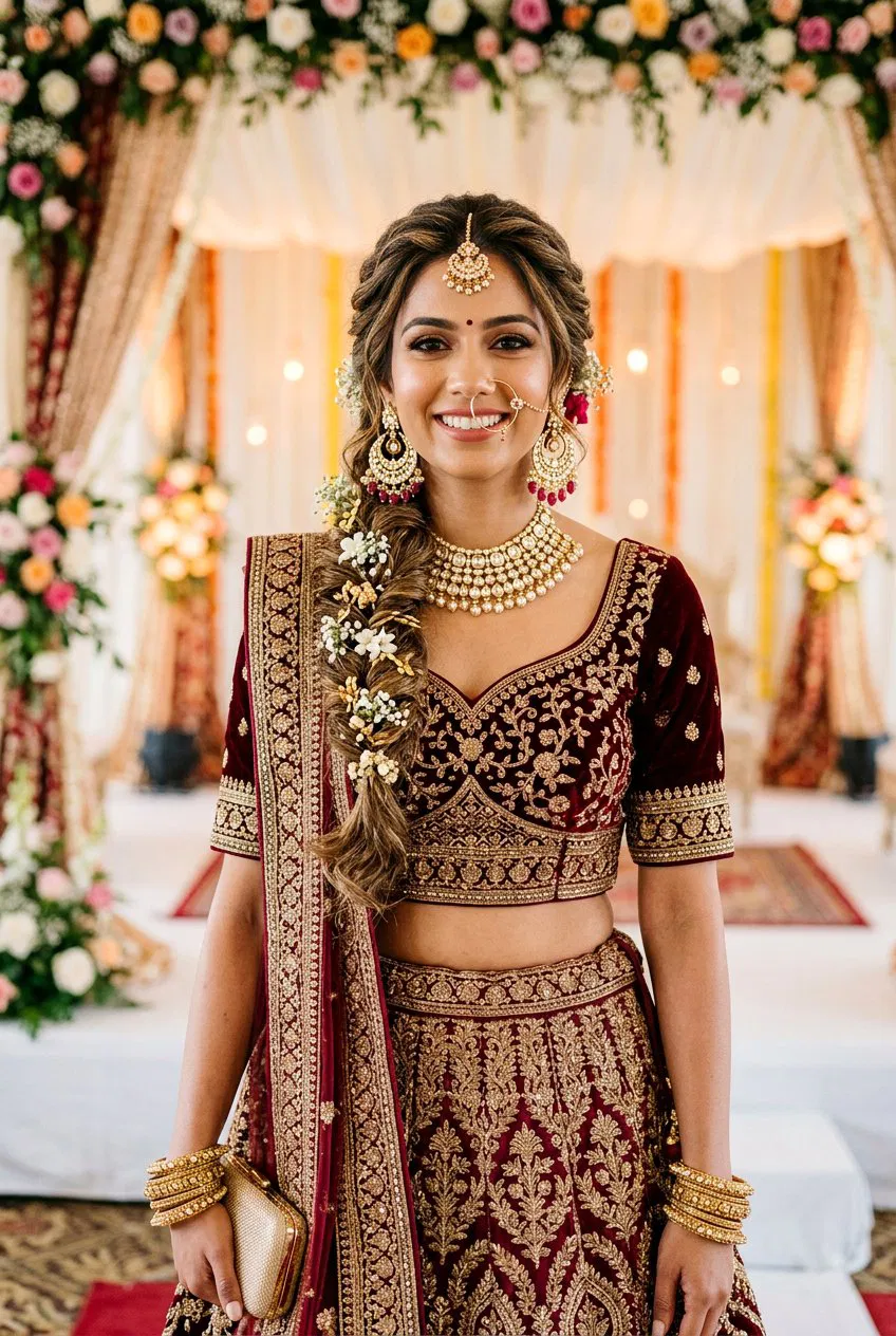 20 Breathtaking South Asian Bridal Braid Hairstyle Ideas – Lovelyish