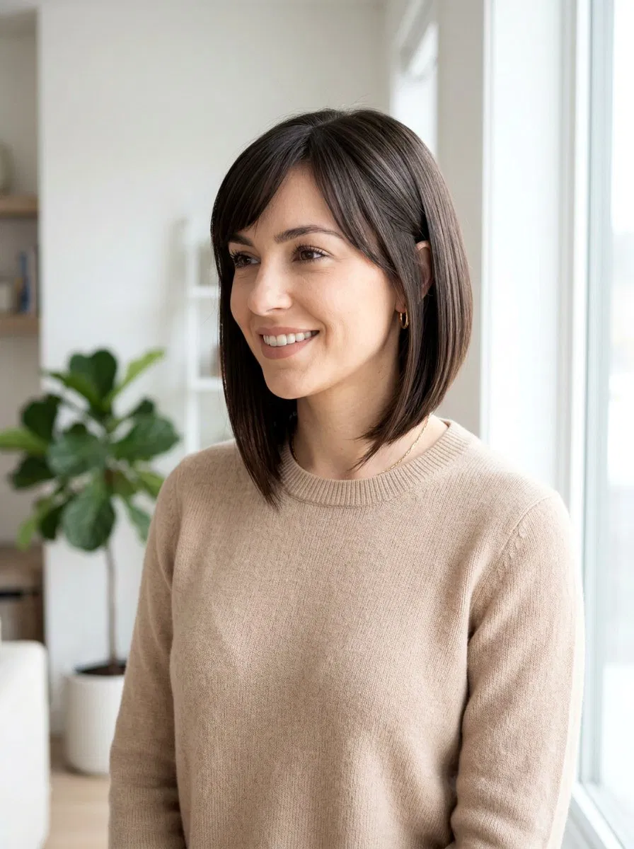 20 Sleek Straight Bob with Bangs for a Modern Chic Look – Lovelyish