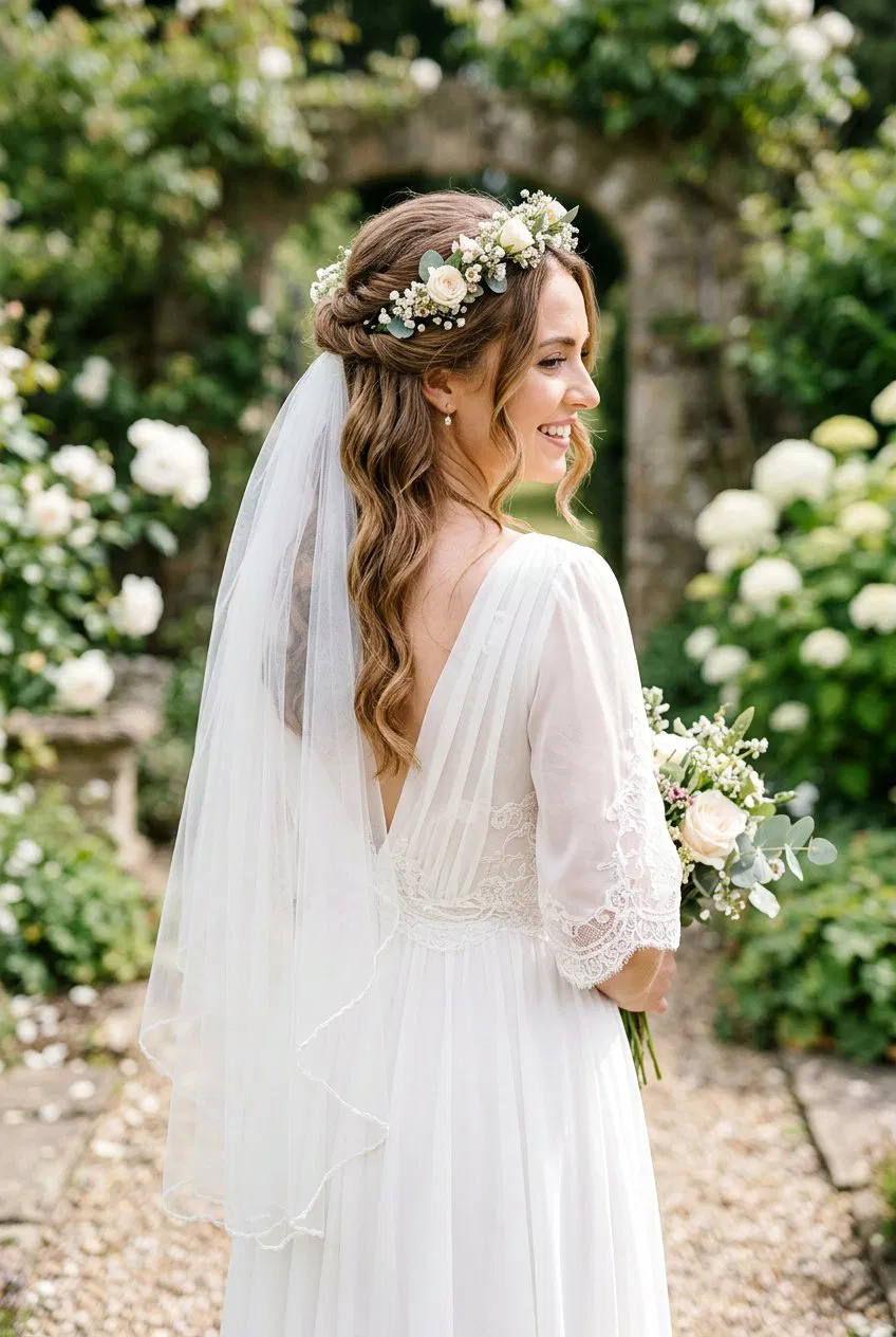 20 Bridal Hairstyle for Veil and Flowers: Romantic Looks – Lovelyish