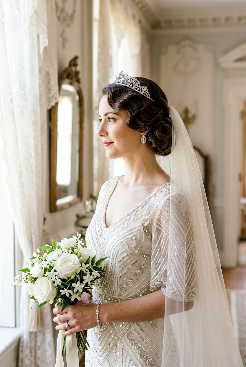 20 Beautiful Bridal Hairstyle for Veil and Tiara Looks – Lovelyish