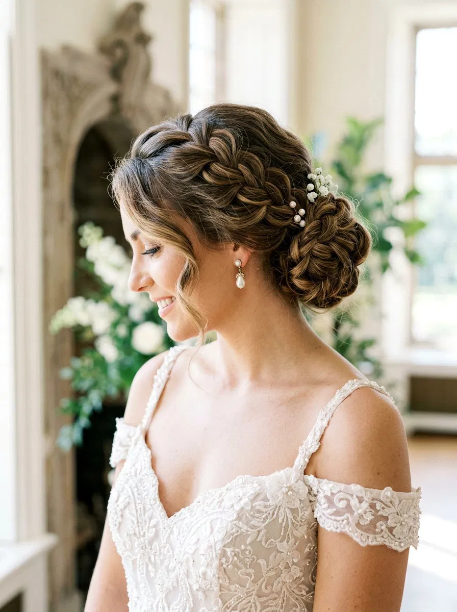 20 Elegant Side Braided Bridal Bun Ideas for Your Wedding – Lovelyish