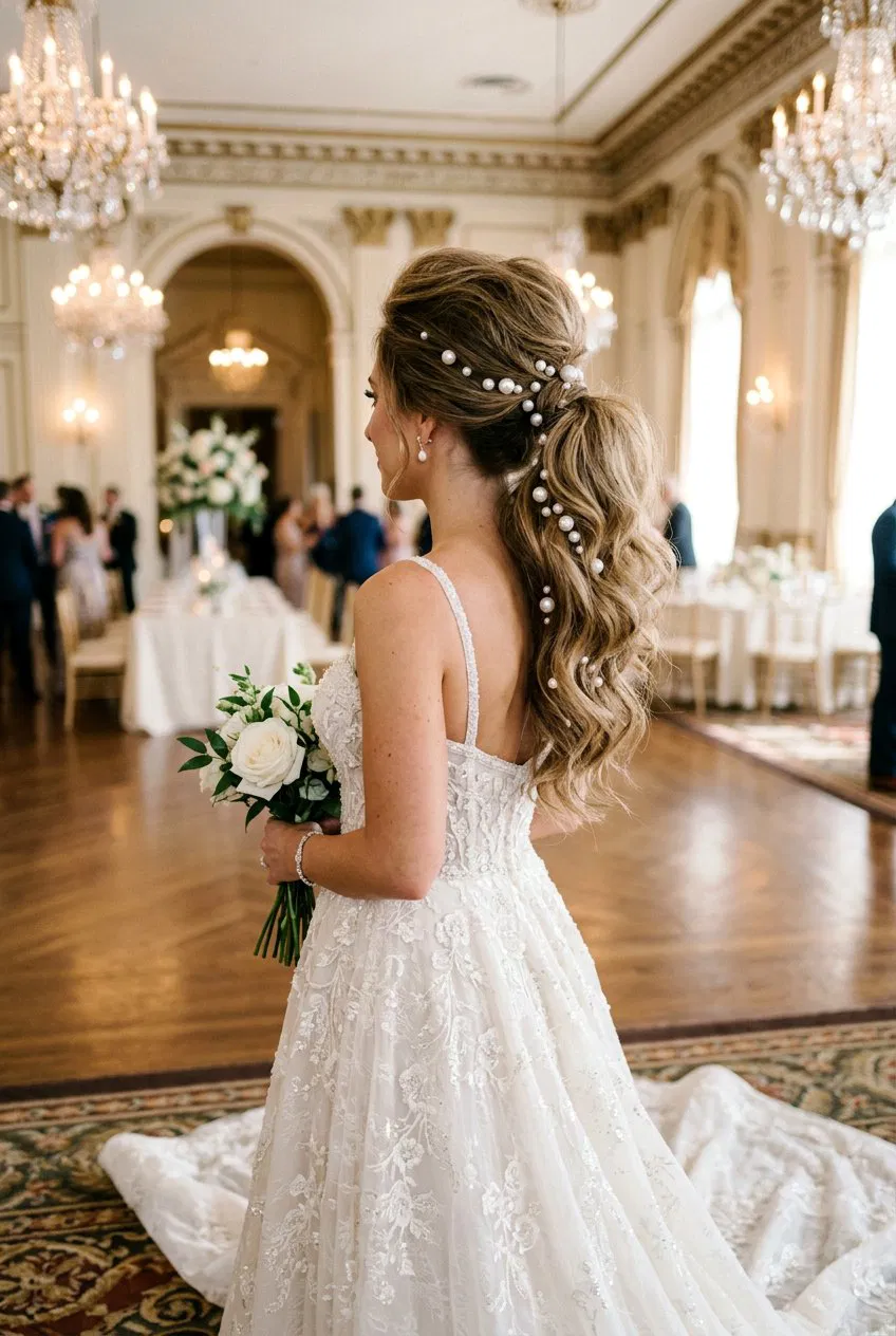 20 Bridal Ponytail With Pearl Pins for Your Elegant Look – Lovelyish