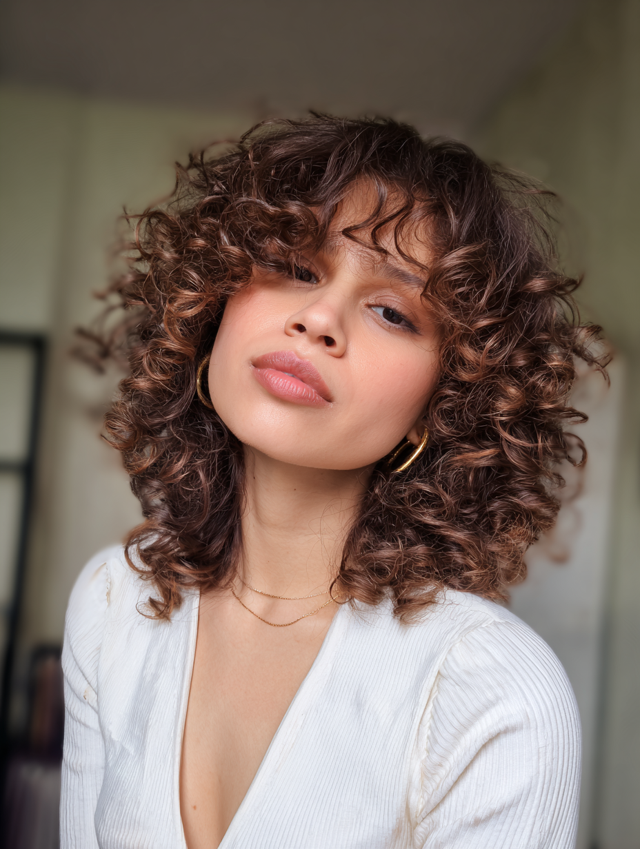 24 Curly Hairstyles for Oval Faces That Frame Features Beautifully